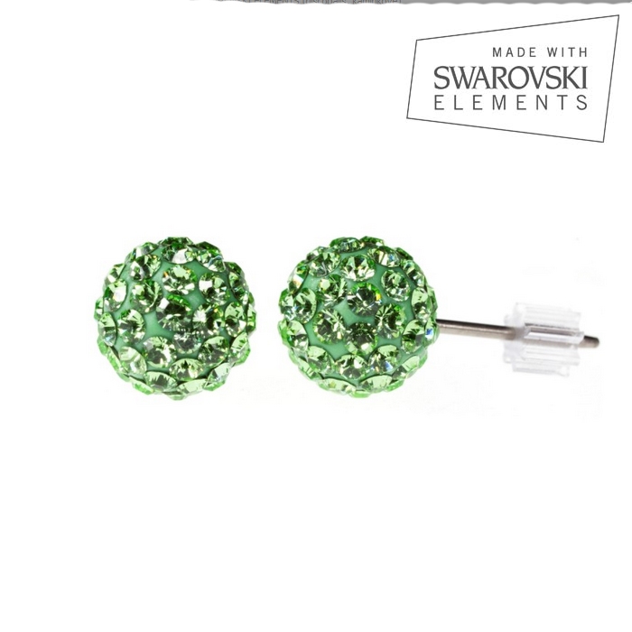 Titánové náušnice s kryštálmi Swarovski ®, Peridot