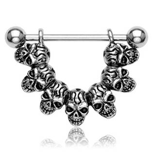 Šperky4U Piercing do bradavky - lebky - BR01009