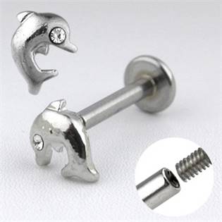 Šperky4U Piercing do brady - delfínek - LB1014