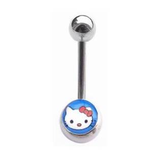 Šperky4U Piercing do pupíku - banánek kočička Hello Kitty - BS01024