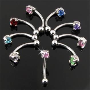 Šperky4U Piercing do obočí - zirkon - OB01078-R