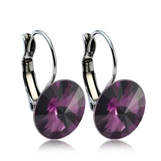 Šperky4U Ocelové náušnice - Amethyst - NBSS007