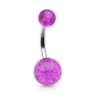 Šperky4U Piercing do pupíku - banánek se třpytkami - BA01077-A