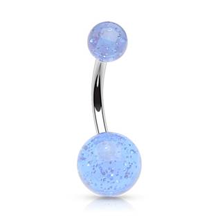 Šperky4U Piercing do pupíku - banánek se třpytkami - BA01077-LB