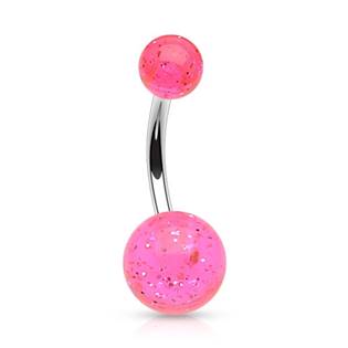 Šperky4U Piercing do pupíku - banánek se třpytkami - BA01077-P