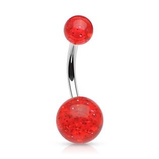 Šperky4U Piercing do pupíku - banánek se třpytkami - BA01077-R