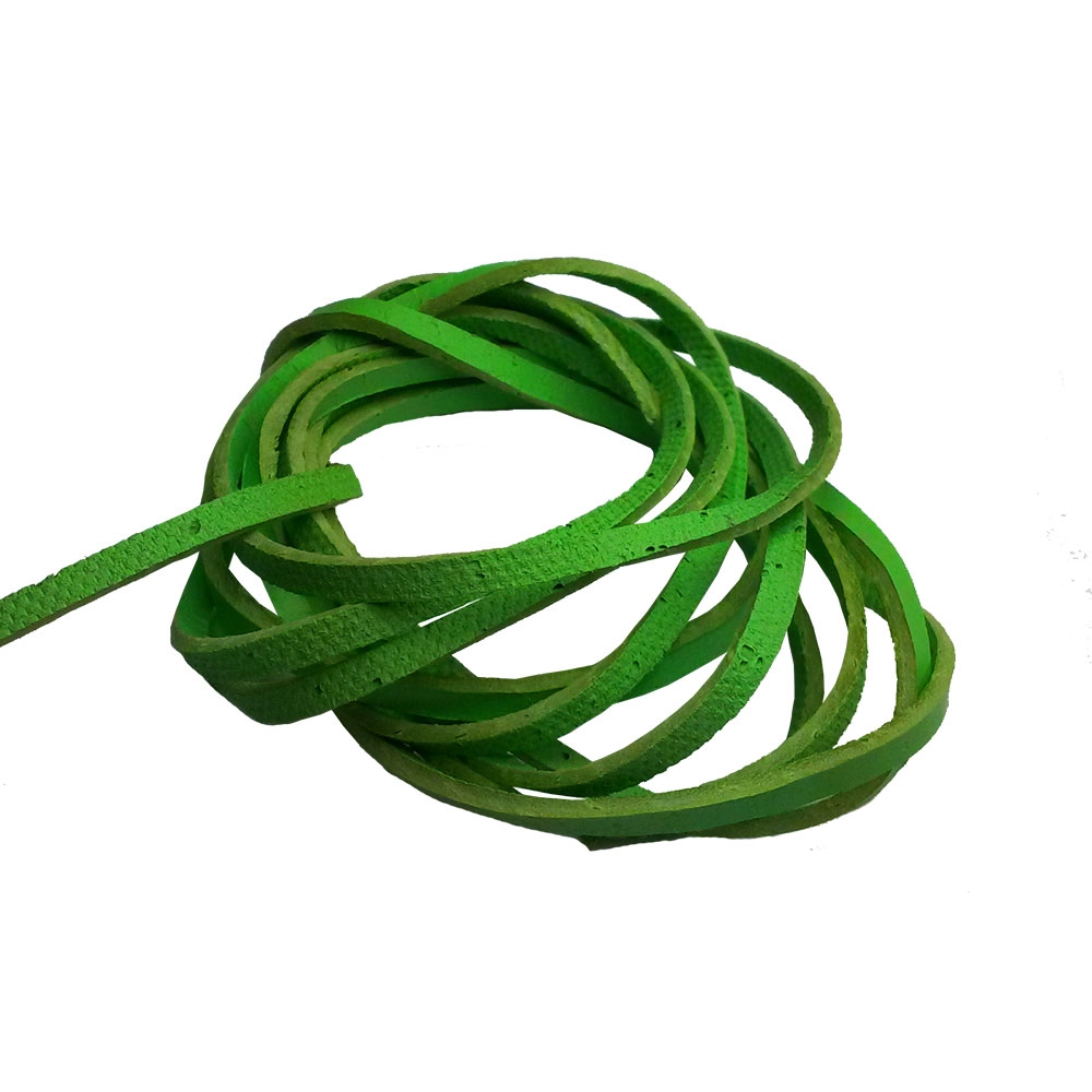 Šperky4U Řezaná kožená šňůrka hráškově zelená, tl. 2 mm, délka 100 cm - LR9000-21