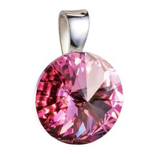 EVOLUTION GROUP CZ Stříbrný přívěšek rivoli Crystals from Swarovski® Rose - 34112.3 Rose