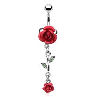 Šperky4U Piercing do pupíku - růžička - WP01060-R