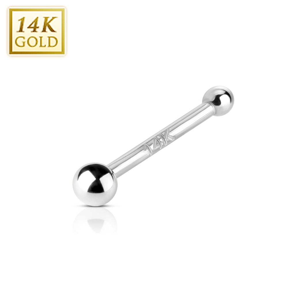 Šperky4U Zlatý piercing do nosu - kulička, Au 585/1000 - ZL01113-WG