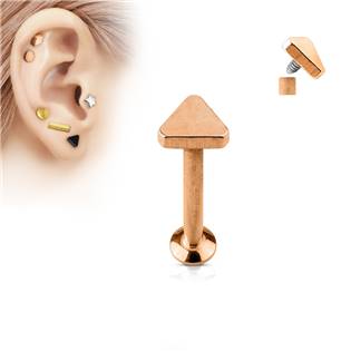 Šperky4U Zlacený piercing do brady - labreta 1,2 x 6 mm, trojúhelník - LB1027RD-1206