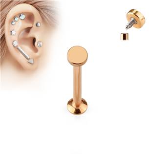 Šperky4U Zlatý piercing do brady - labreta 1,2 x 6 mm, kolečko 3 mm - LB1029RD-12063