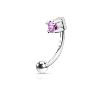 Šperky4U Piercing do obočí - zirkon - OB01078-A