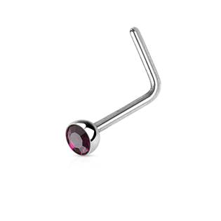 Šperky4U Zahnutý piercing do nosu s kamínkem - N0044-A