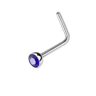 Šperky4U Zahnutý piercing do nosu s kamínkem - N0044-B