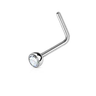 Šperky4U Zahnutý piercing do nosu s kamínkem - N0044-C