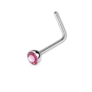 Šperky4U Zahnutý piercing do nosu s kamínkem - N0044-P