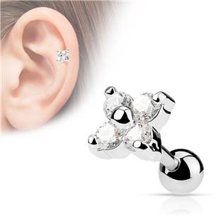 Šperky4U Cartilage piercing do ucha kytička - CP1010-C