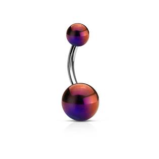 Šperky4U Piercing do pupíku - banánek metalické barvy - BA0003-RN