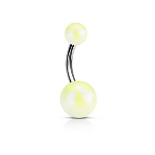 Šperky4U Piercing do pupíku - banánek metalické barvy - BA0003-WH