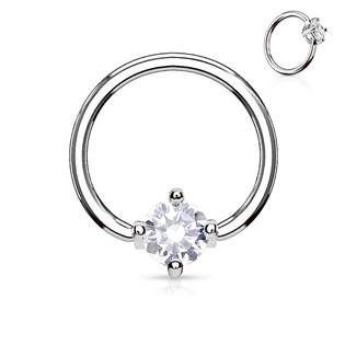 Šperky4U Piercing - kruh s kamínkem - K1021-C