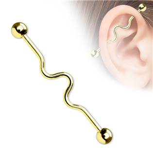 Šperky4U Industrial piercing - ID01013-GD