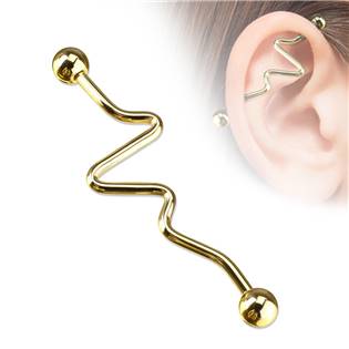 Šperky4U Industrial piercing 1,6 x 38 mm - ID01029-GD