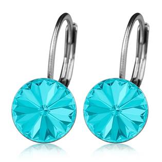 NUBIS® Ocelové náušnice s krystaly Swarovski® LIGHT TURQUOISE - NBS08-LT