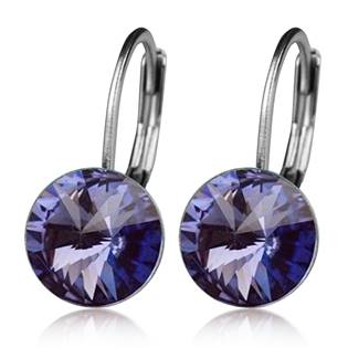 NUBIS® Ocelové náušnice s krystaly Swarovski® TANZANITE - NBS08-TZ