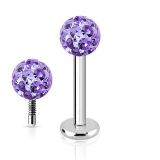 Šperky4U Piercing do brady labreta s krystaly Crystals from  SWAROVSKI®1,2 x 6 mm - LB1038-1206TZ