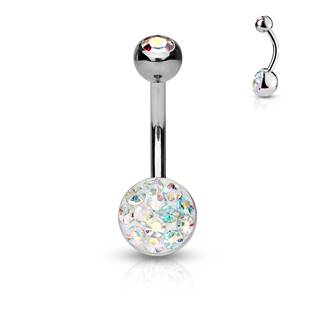 Šperky4U Piercing do pupíku zdobený Crystals from Swarovski® - BS01050-AB