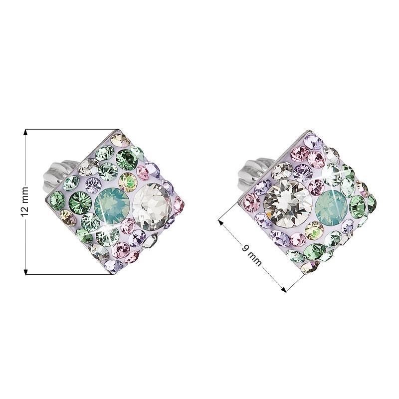 EVOLUTION GROUP CZ Stříbrné šroubovací náušnice s krystaly Crystals from Swarovski®, Sakura - 31169.3 Sakura