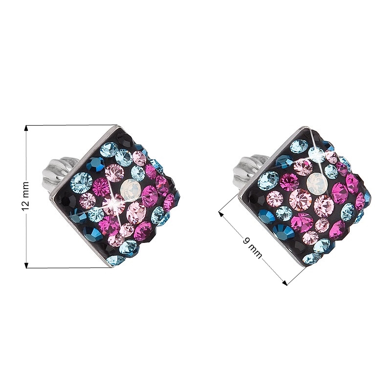 EVOLUTION GROUP CZ Stříbrné šroubovací náušnice s krystaly Crystals from Swarovski®, Galaxy - 31169.4 Galaxy
