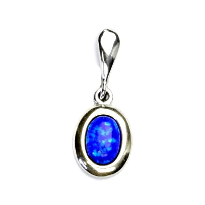 Šperky4U Stříbrný přívěšek s modrým opálem - CS3439-B