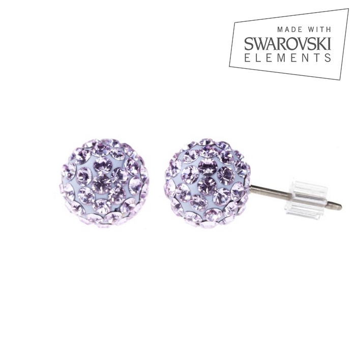 Titánové náušnice s kryštálmi Swarovski ®, Violet