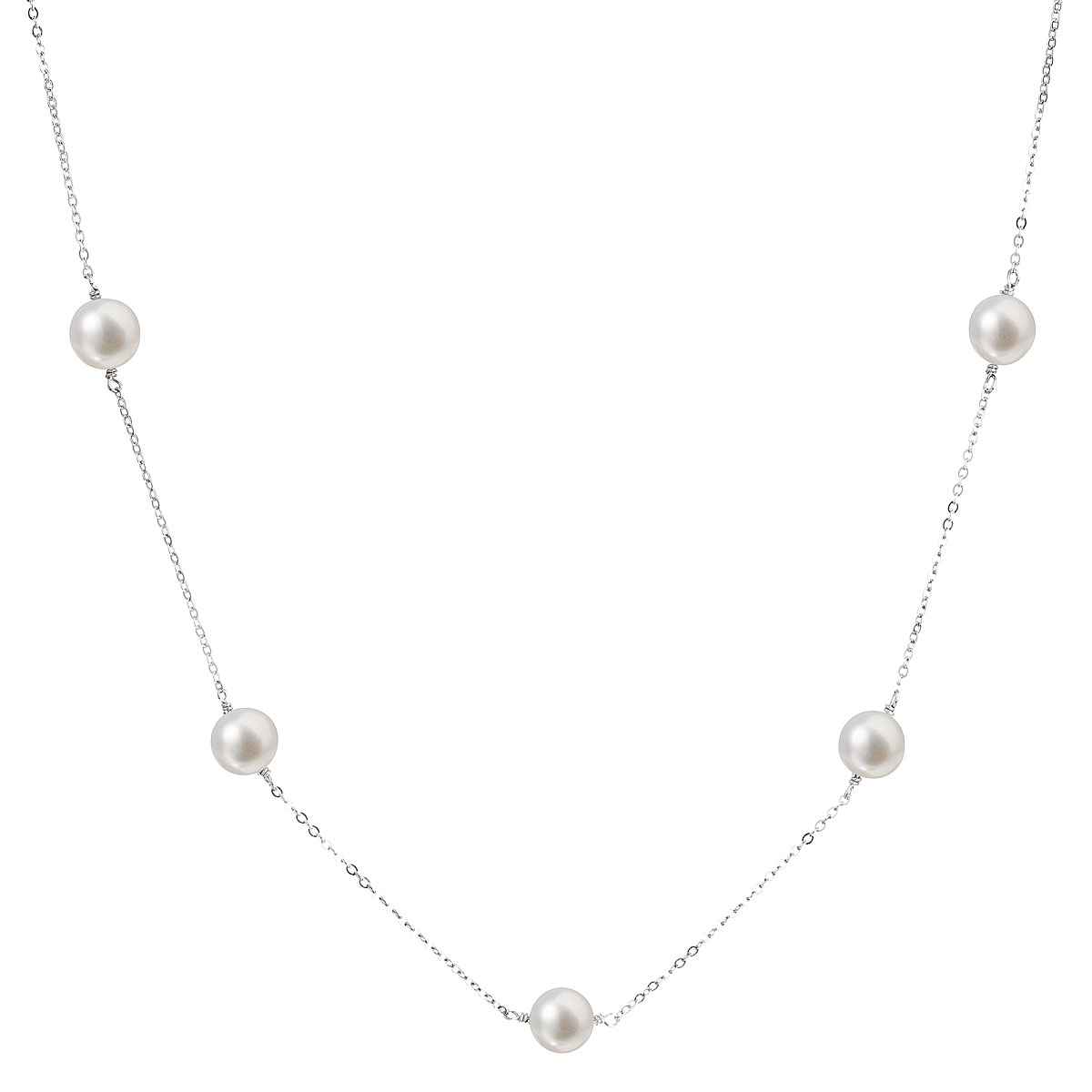 EVOLUTION GROUP CZ Perlový náhrdelník z pravých říčních perel bílý - 22015.1