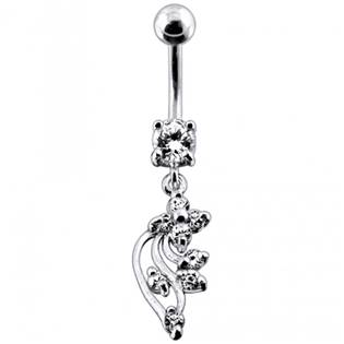 Šperky4U Stříbrný piercing do pupíku - BP01113-C