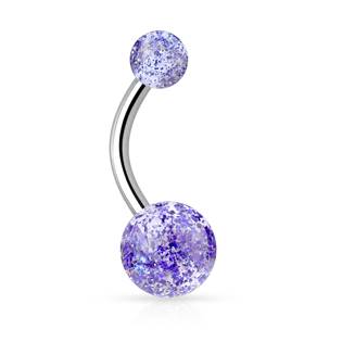 Šperky4U Piercing do pupíku - banánek se třpytkami - BA01044-B