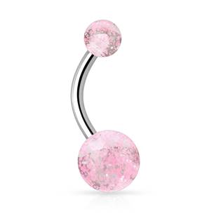 Šperky4U Piercing do pupíku - banánek se třpytkami - BA01044-P