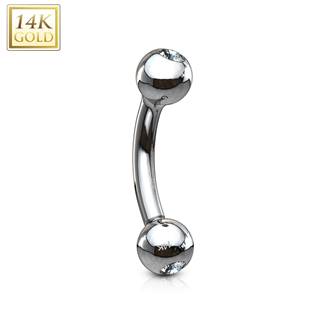 Šperky4U Zlatý piercing do obočí, Au 585/1000 - ZL01108-1208-WG