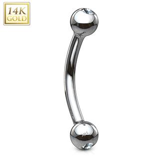 Šperky4U Zlatý piercing do obočí, Au 585/1000 - ZL01108-1210-WG