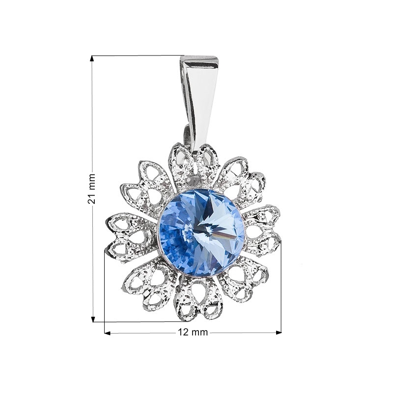 EVOLUTION GROUP CZ Přívěsek bižuterie se Swarovski krystaly, Light Sapphire - 54032.3