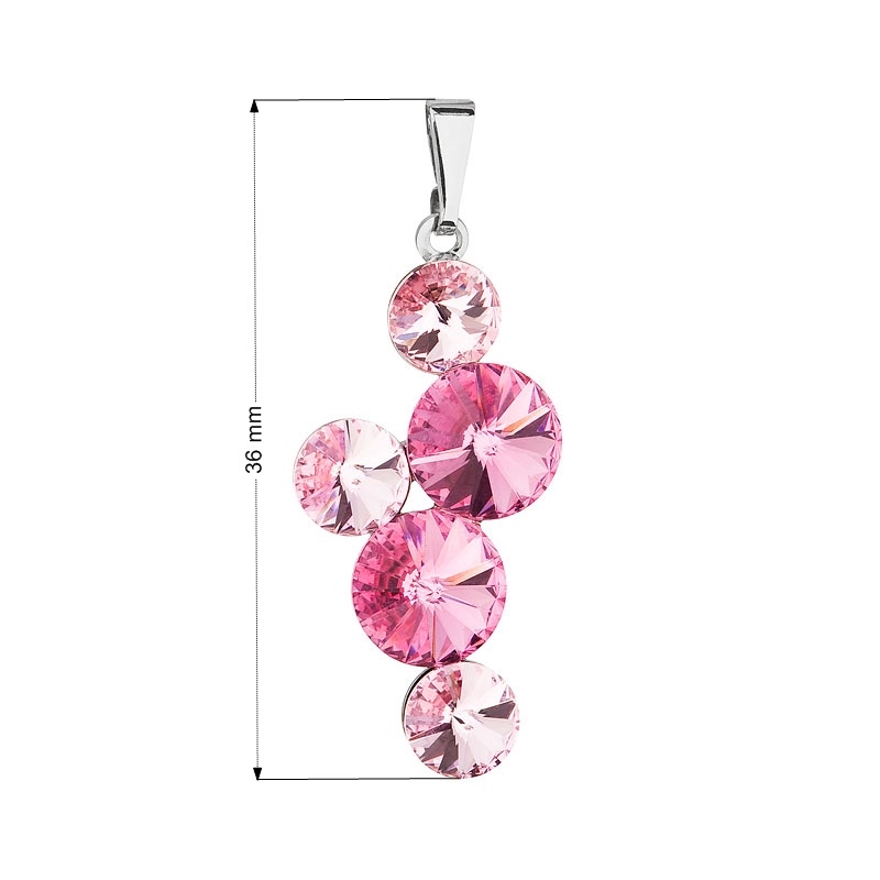 EVOLUTION GROUP CZ Přívěsek bižuterie se Swarovski krystaly, Rose - 54029.3