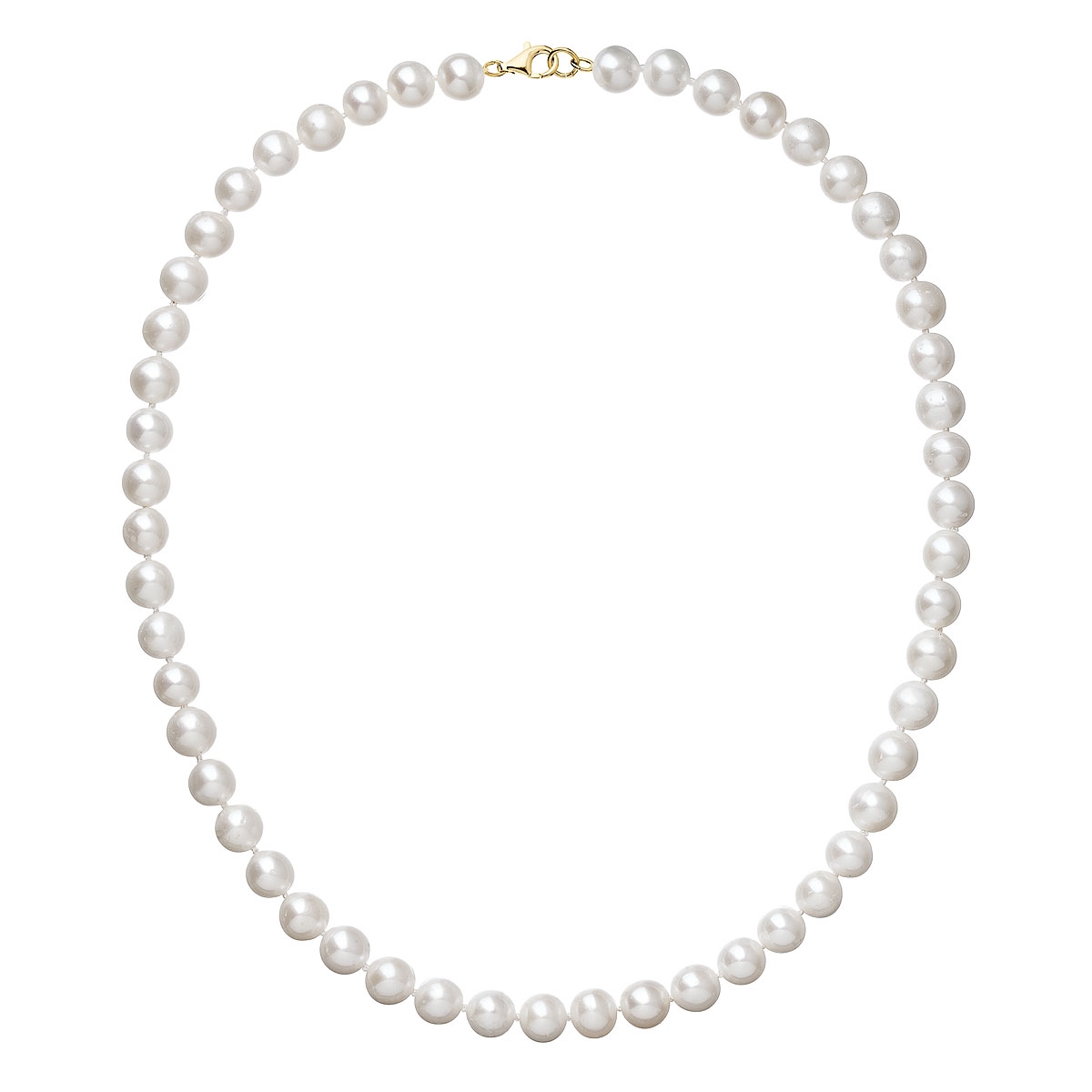 EVOLUTION GROUP CZ Perlový náhrdelník bílý z pravých říčních perel se zlatým 14 karátovým zapínáním - 922003.1