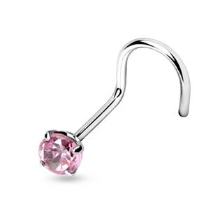 Šperky4U Stříbrný piercing do nosu - zirkon 3mm - N01070-P