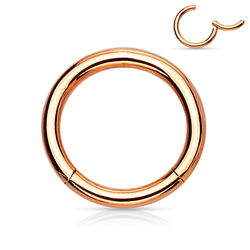 Šperky4U Piercing segment kruh zlacený - K01039RD-1206