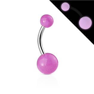 Šperky4U Svítící piercing do pupíku - banánek - BA01082-A