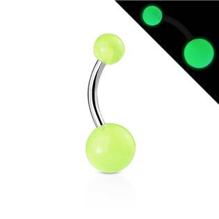 Šperky4U Svítící piercing do pupíku - banánek - BA01082-G