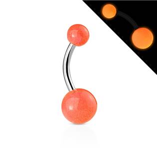 Šperky4U Svítící piercing do pupíku - banánek - BA01082-O