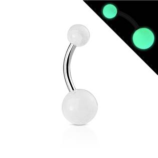 Šperky4U Svítící piercing do pupíku - banánek - BA01082-W